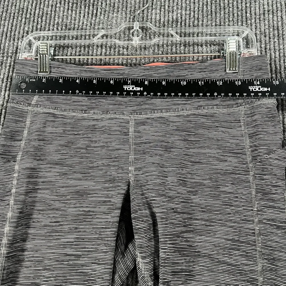 Lululemon Pants Womens 8 Gray Black Orange Speed Tight Leggings Striped Athletic - Picture 7 of 16